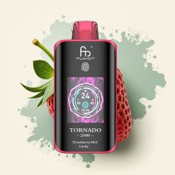 Fumot Tornado 25000 Puffs Dulce de Fresa y Menta con Pantalla HD, Batería 700mAh y Nicotina 2%/3%/5%