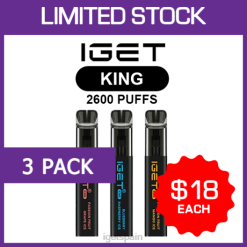 igae spain- 6200N476iget bar iget king - 2600 inhalaciones - paquete de 3