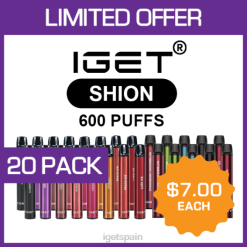 igae spain- 6200N506iget bar iget shion - 600 inhalaciones - paquete de 20